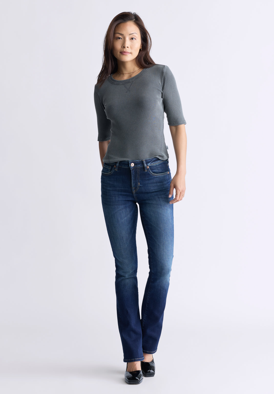 Mid Rise Bootcut Queen Women's Jeans. Vintage Indigo - BL15991