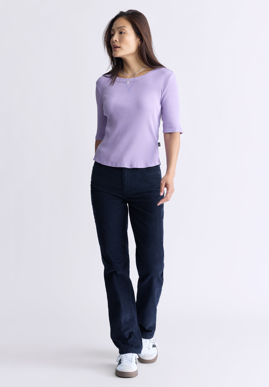 Mid Rise Straight Mary Women's Pants. Rinse Washed Navy - BL16007