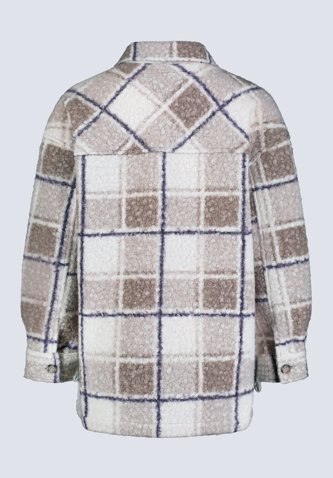 Royce Women's Plaid Coat. Beige & Purple - JK0033F