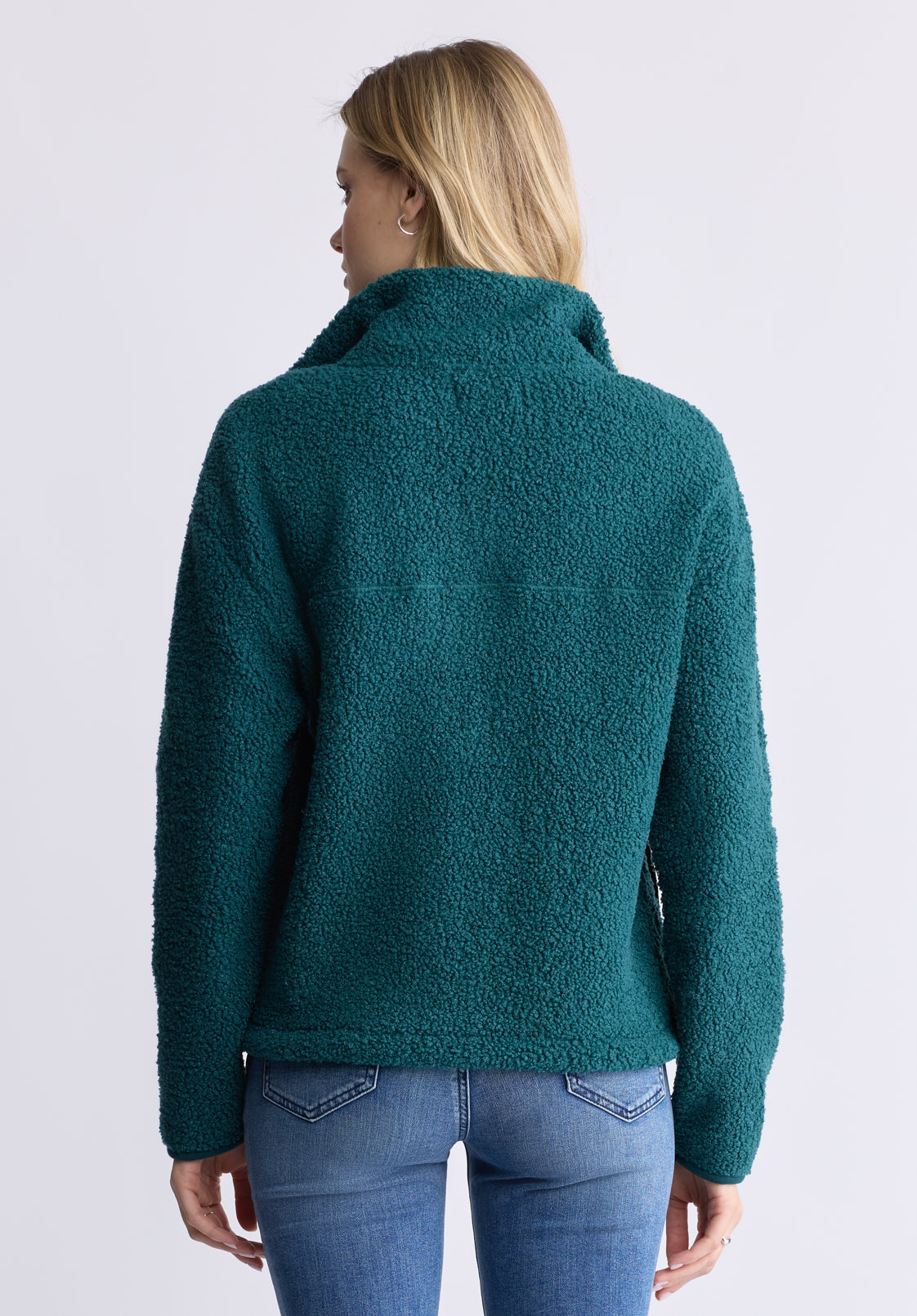 Sena Women's Sherpa Jacket with Chest Pocket. Dark Sea - JK0036F