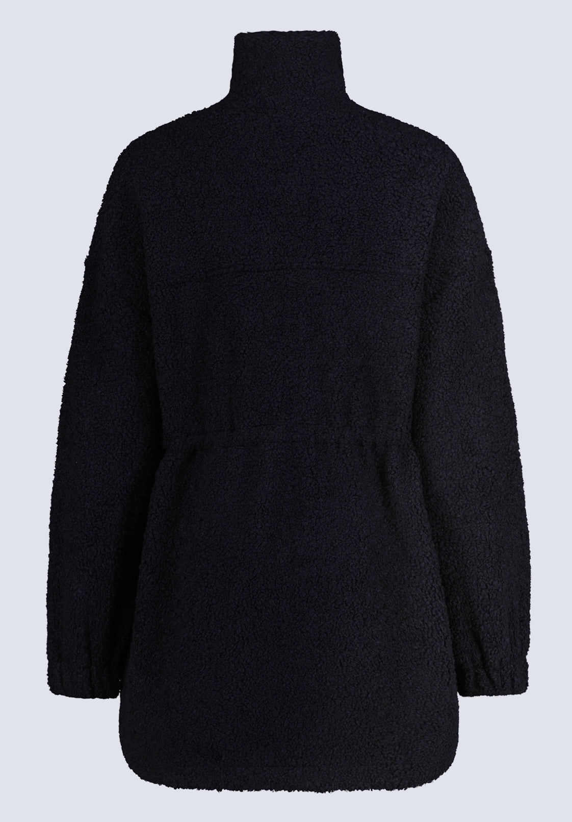Citra Women's Cinch-Waist Full-Zip Sherpa Coat. Black - JK0038F