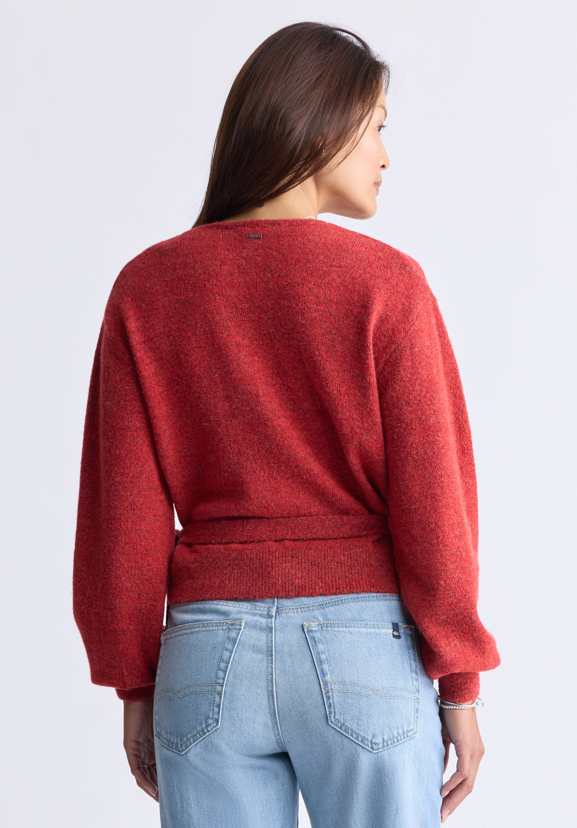 Jadis Women's Long Sleeve Wrap Sweater. Red - SW0099H