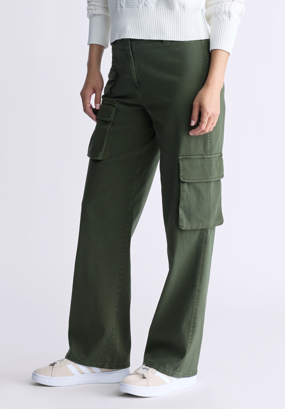Fellie Women's Cargo Pants. Dark Green - WB0008F