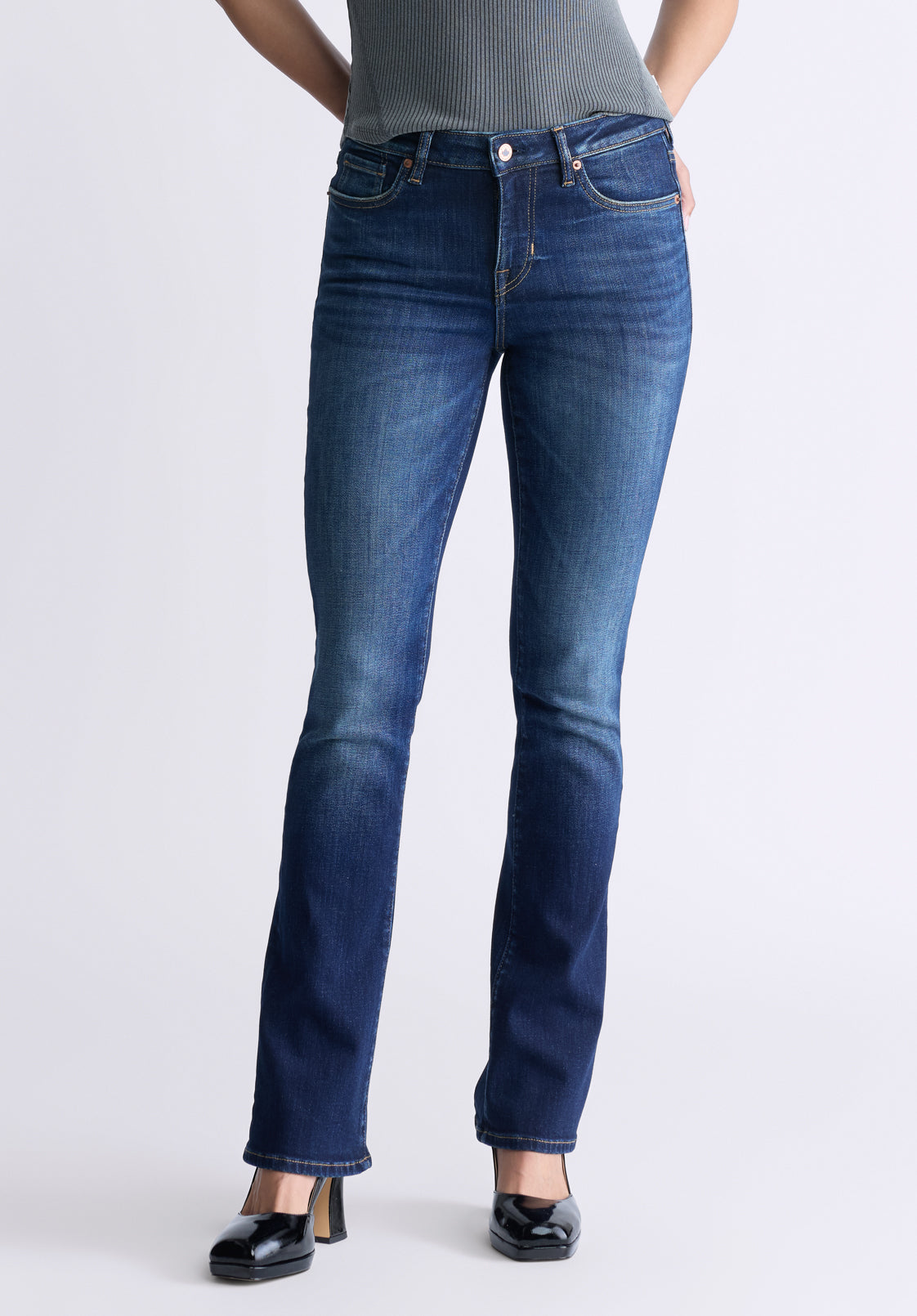 Mid Rise Bootcut Queen Women's Jeans. Vintage Indigo - BL15991