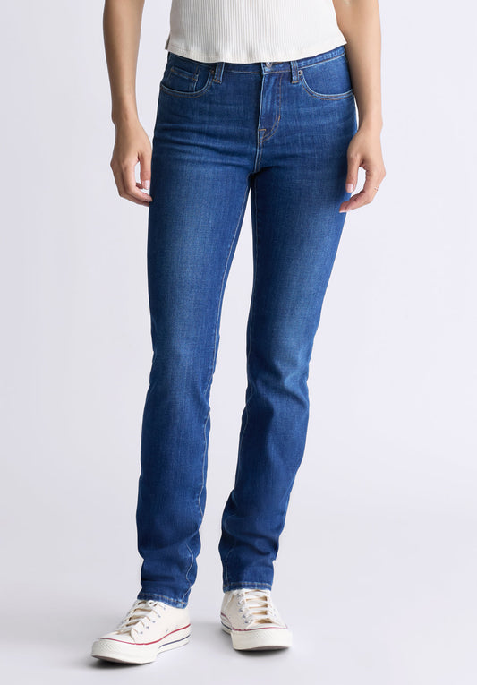 Mid Rise Slim Carrie Women's Jeans. Contrasting Indigo  - BL15999