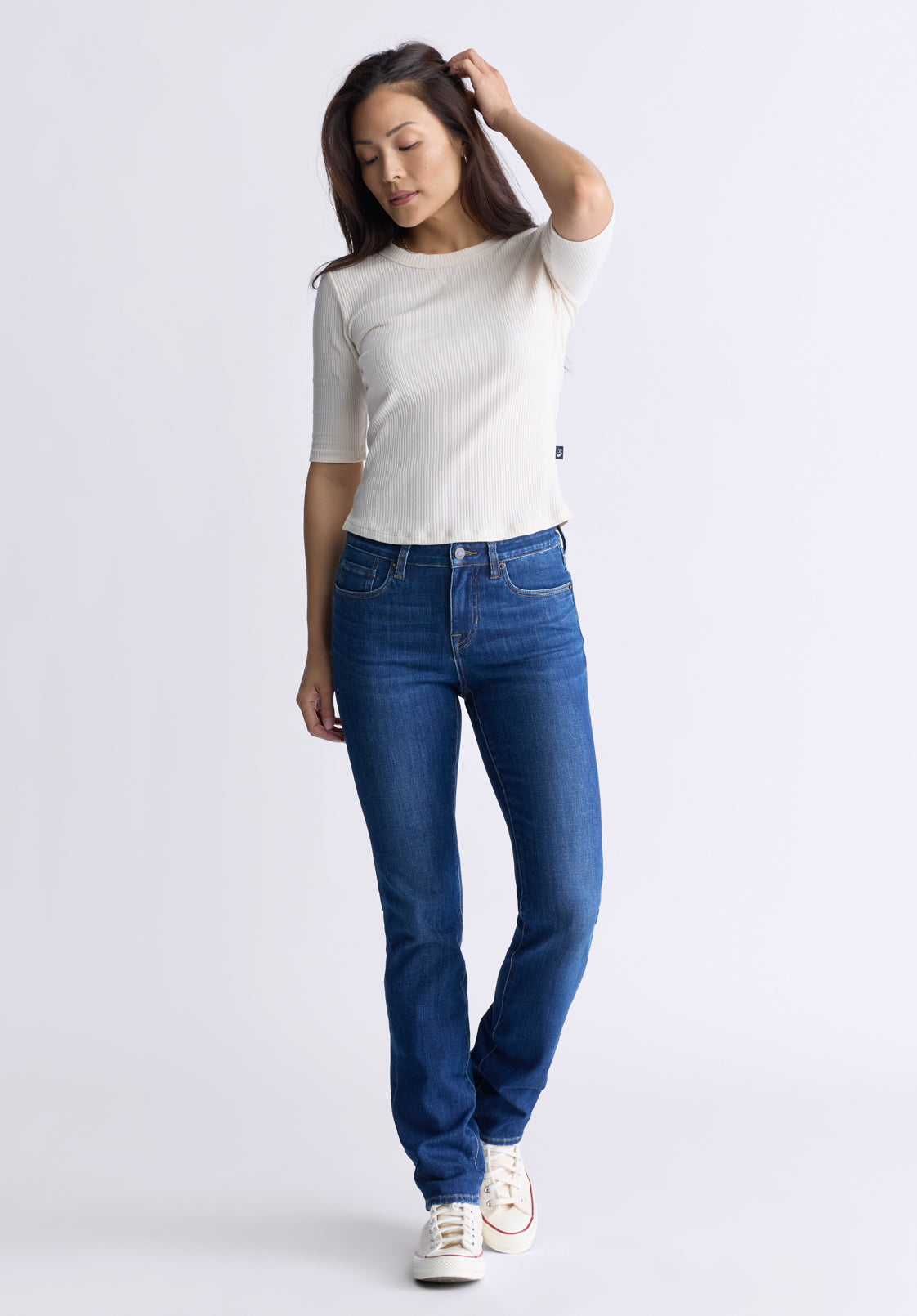 Mid Rise Slim Carrie Women's Jeans. Contrasting Indigo  - BL15999