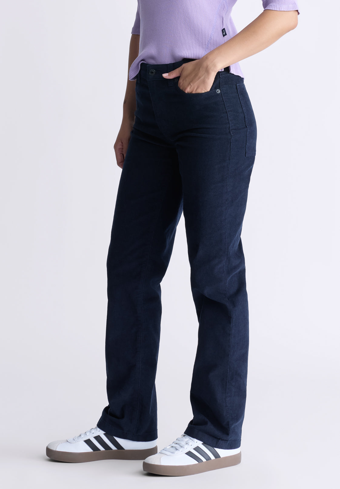 Mid Rise Straight Mary Women's Pants. Rinse Washed Navy - BL16007