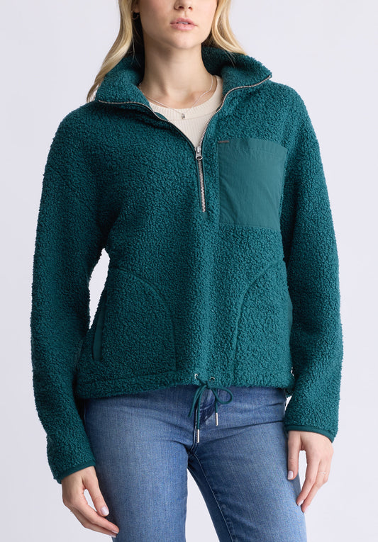 Sena Women's Sherpa Jacket with Chest Pocket. Dark Sea - JK0036F
