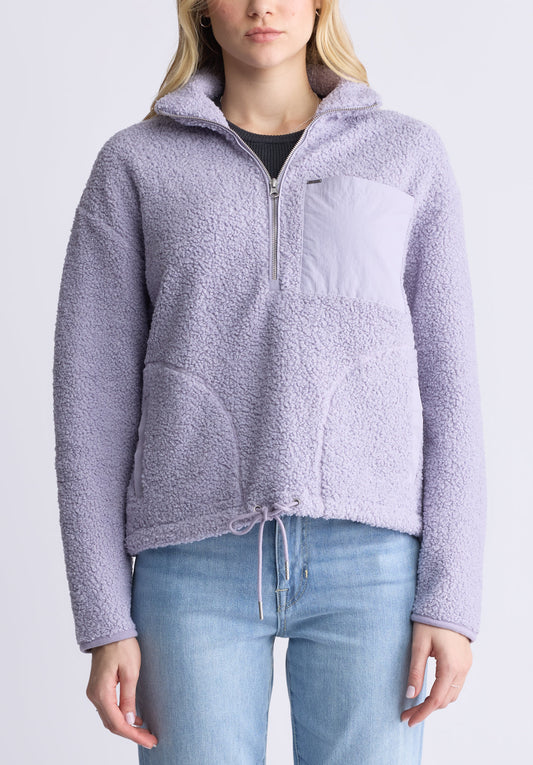 Sena Women's Sherpa Jacket with Chest Pocket. Thistle Purple - JK0036F