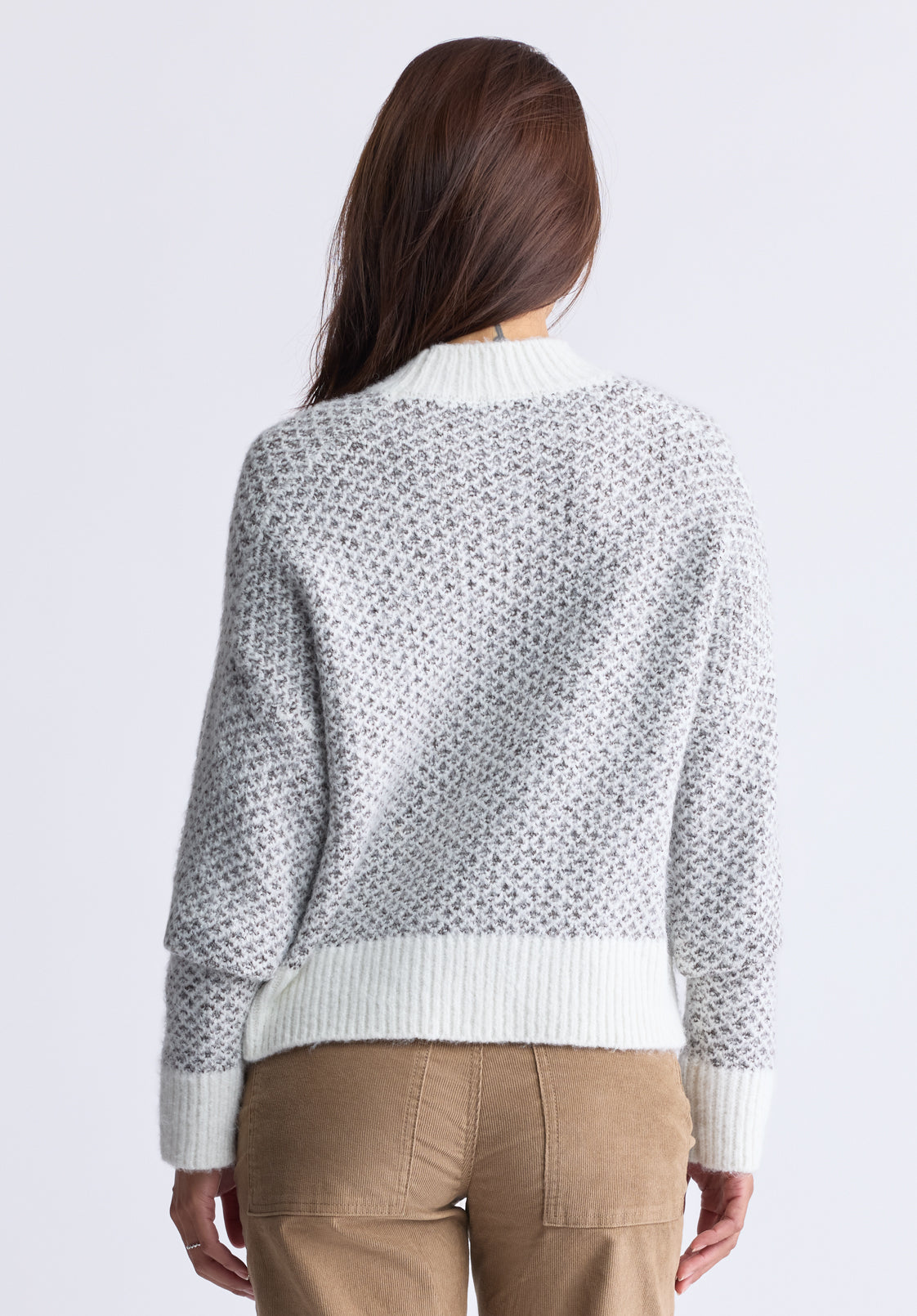 Kieryn Women's Textured Knit Crewneck Sweater. Grey - SW0077F