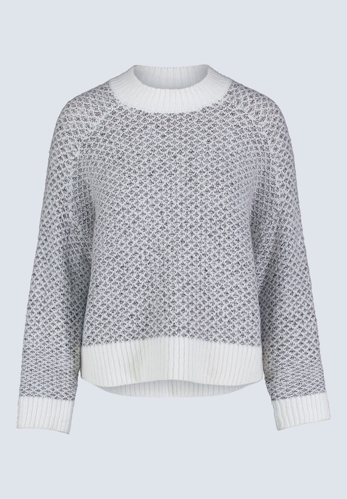 Kieryn Women's Textured Knit Crewneck Sweater. Grey - SW0077F