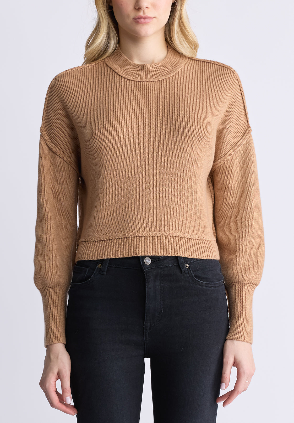 Seema Women's Long-Sleeve Loose-Fit Sweater. Croissant - SW0095F