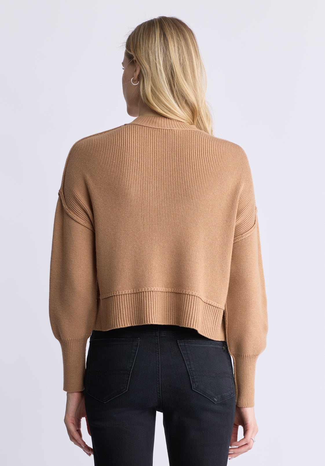 Seema Women's Long-Sleeve Loose-Fit Sweater. Croissant - SW0095F