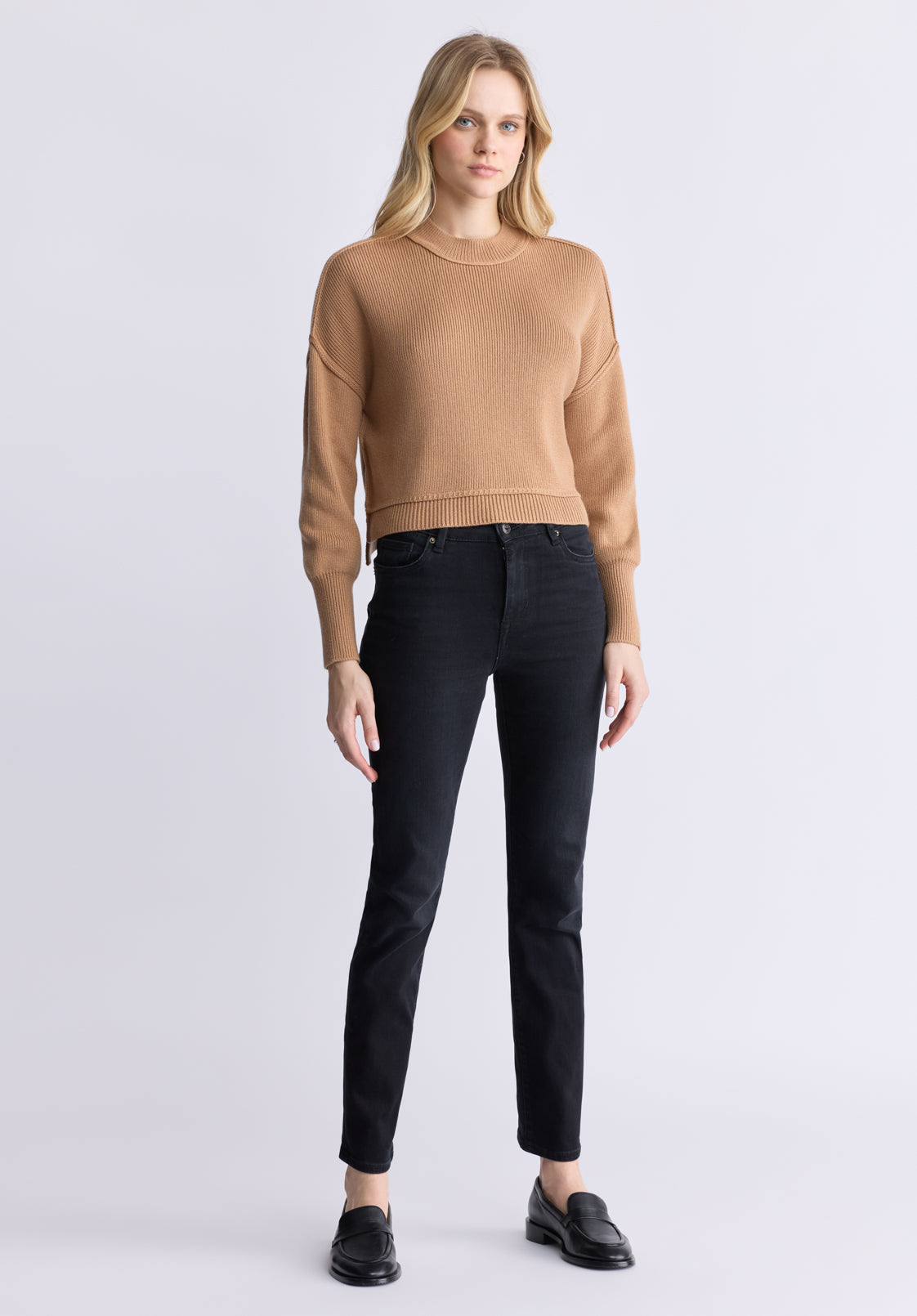 Seema Women's Long-Sleeve Loose-Fit Sweater. Croissant - SW0095F