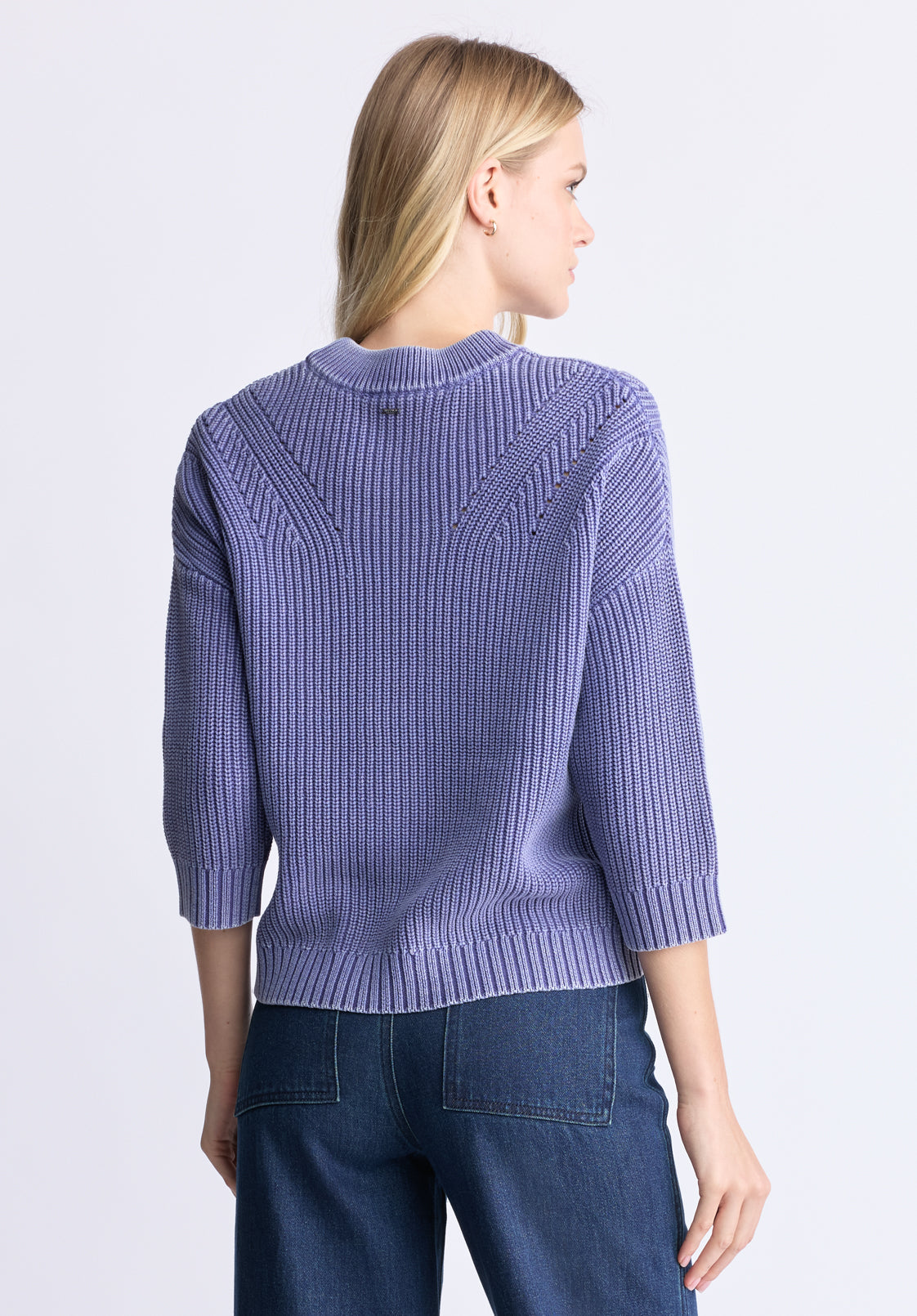Kassanda Women's 3/4 Sleeve Knit Sweater. Blue - SW0100H