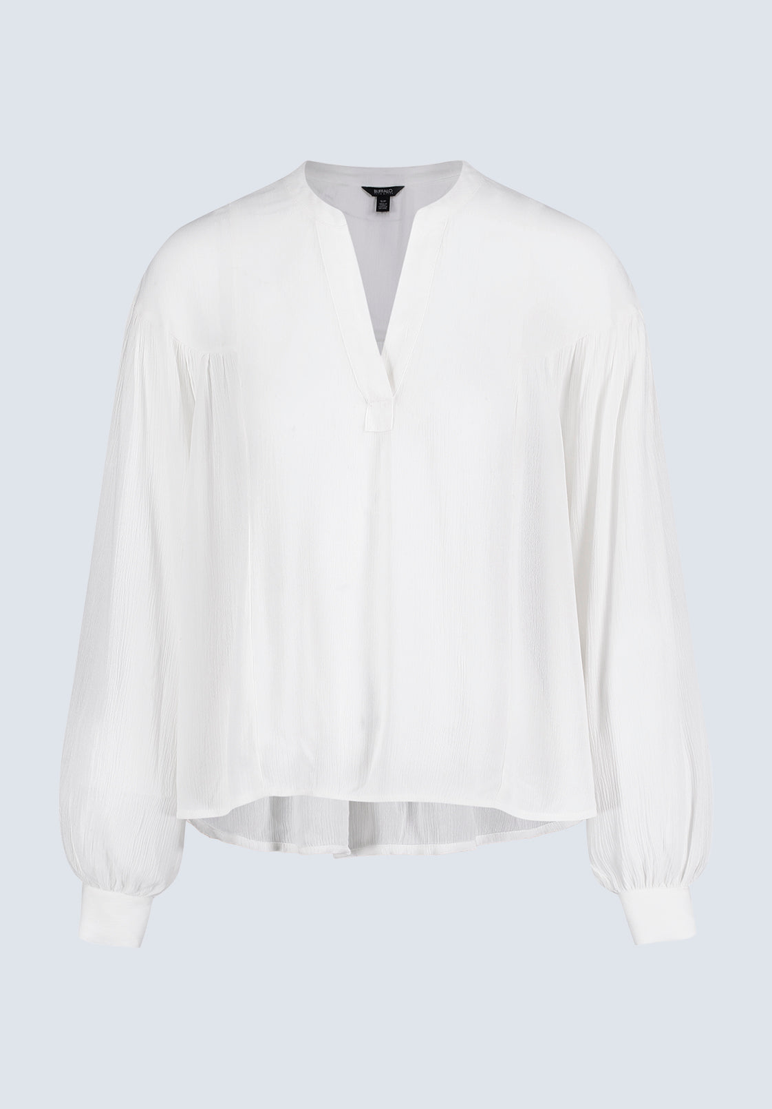 Kensley Women's Dropped Shoulder V-neck Loose Blouse. White - WT0119F