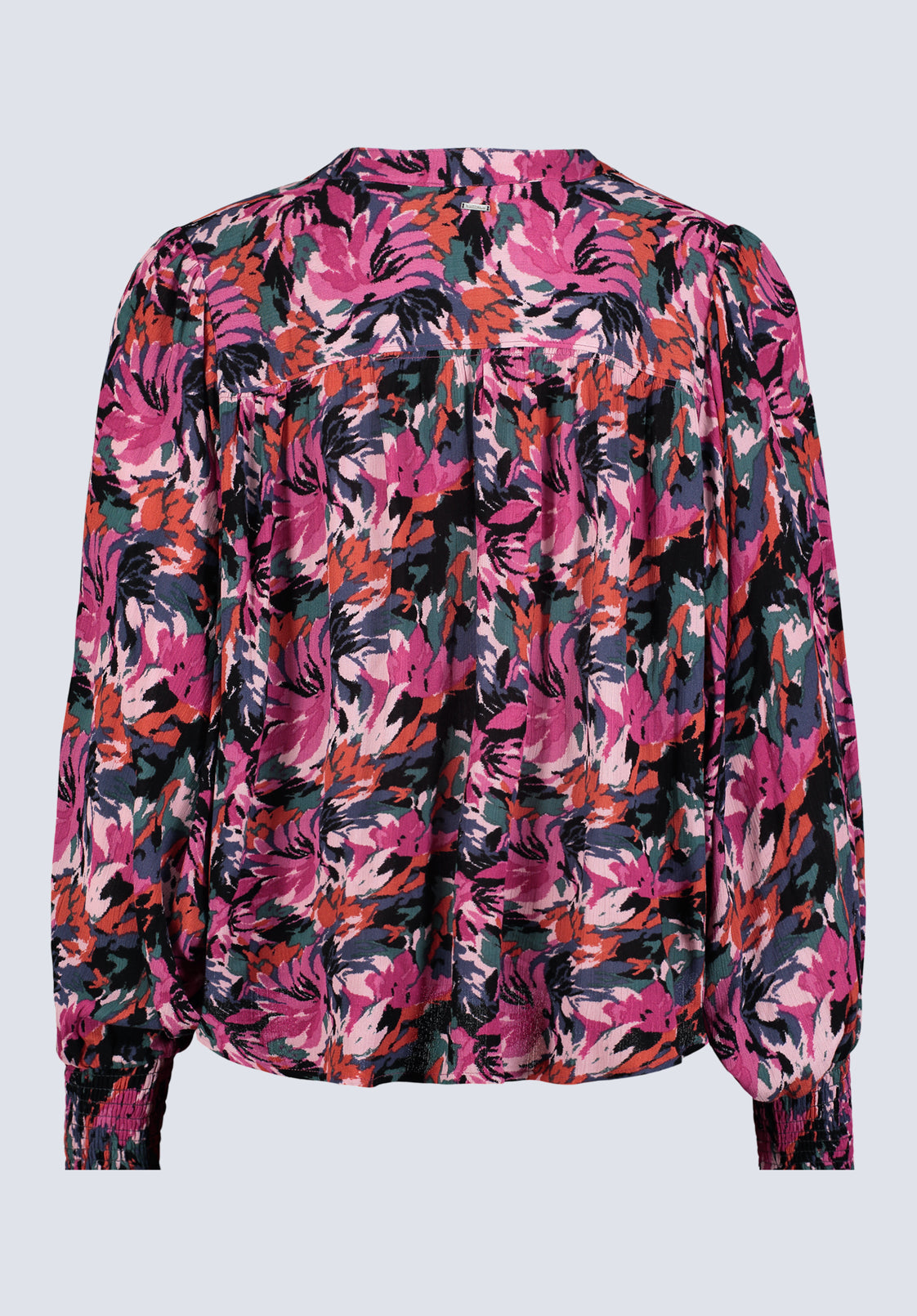 Ottilie Women's Long-Sleeved Blouse. Dark Pink Floral - WT0120F